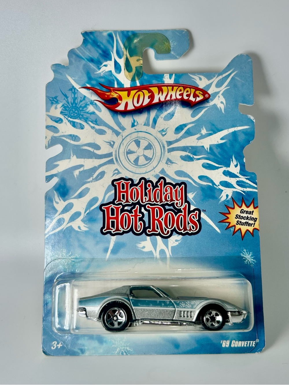 2009 Hot Wheels Holiday Hot Rods '69 CORVETTE Silver w/Chrome 5 Spoke Wheels NEW